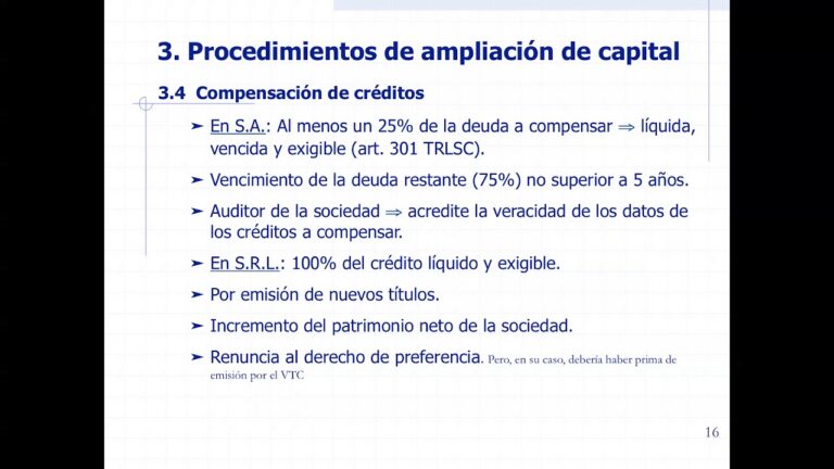 ampliacion de capital por compensacion de creditos