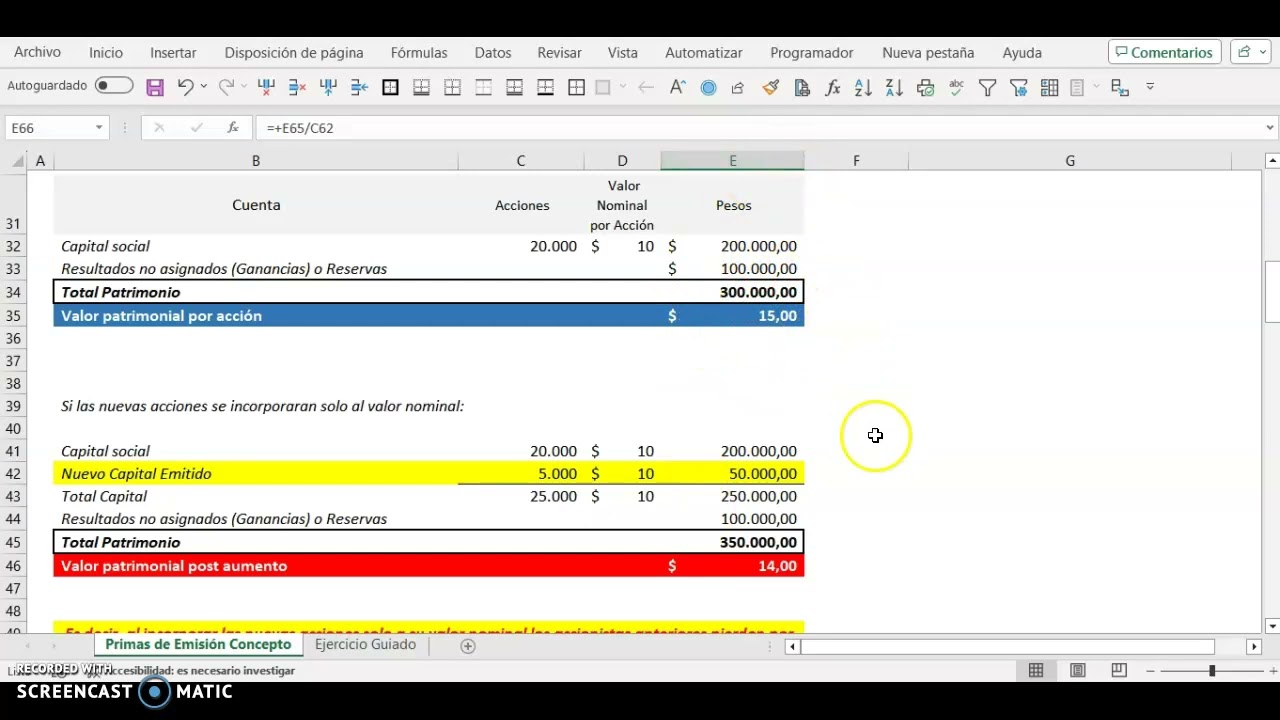 aumento de capital con prima de emisión