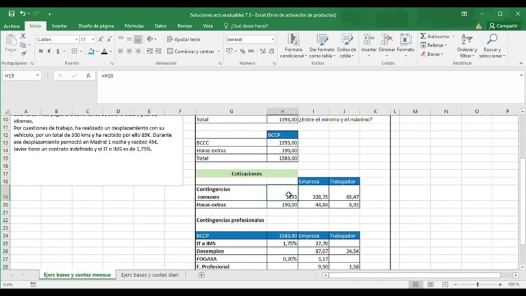 calculo de cotizaciones a la seguridad social
