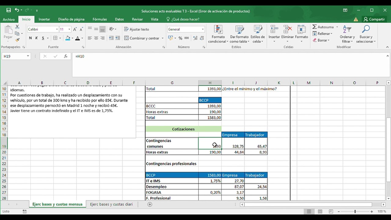 calculo de cotizaciones a la seguridad social