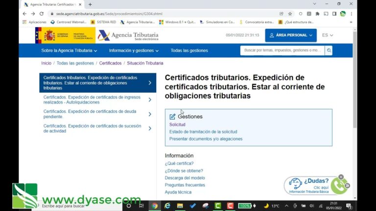 certificado de estar al corriente de pago de subcontratista con la agencia tributaria