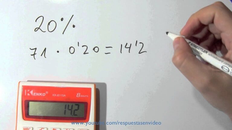 como calcular el 20 de una cantidad
