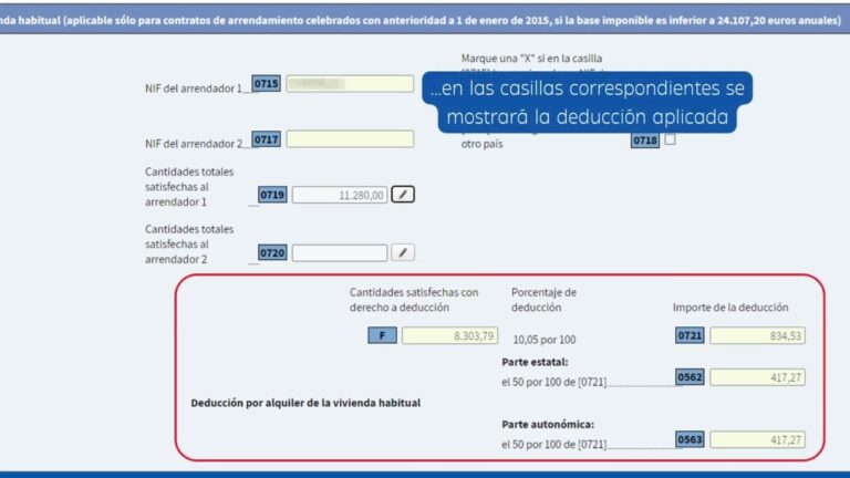 como deducir el alquiler en la declaracion
