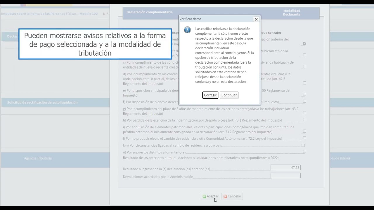 como pagar una declaracion complementaria