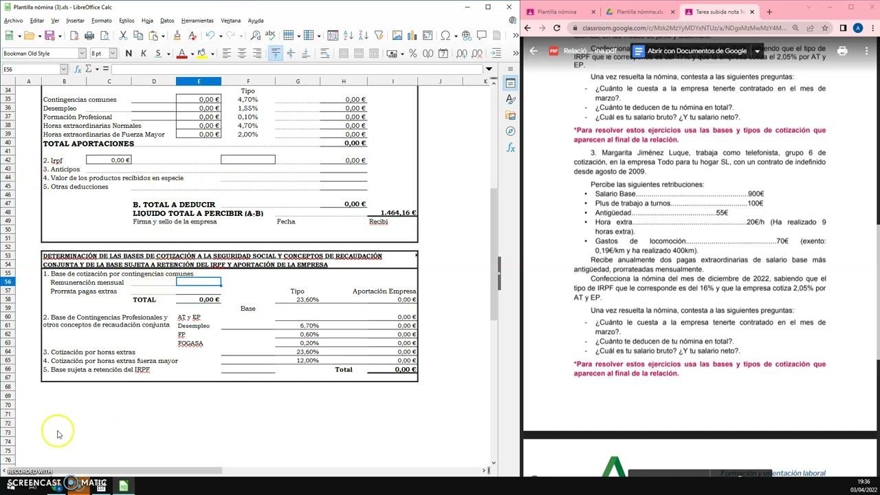 como rellenar una nomina paso a paso