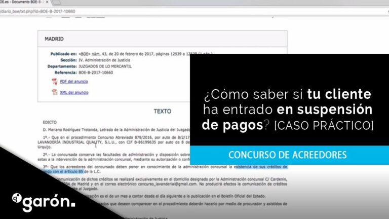 como saber si una empresa esta en concurso de acreedores españa