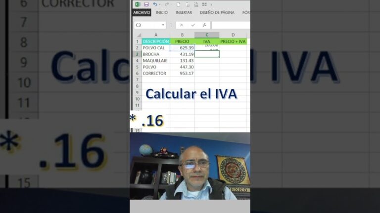como se calcula el iva en hoja de calculo
