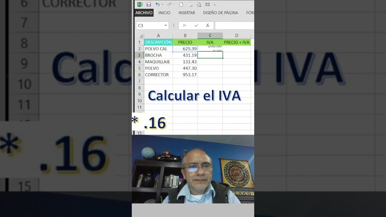 como se calcula el iva en hoja de calculo