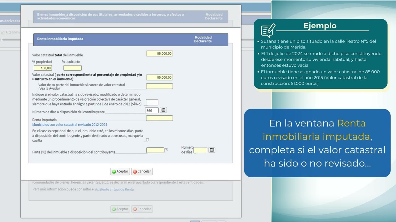como se calcula la imputacion de rentas inmobiliarias