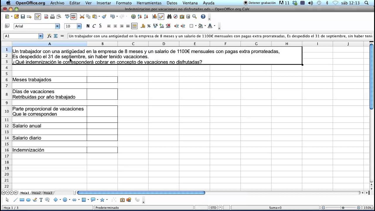 como se calculan las vacaciones no disfrutadas en un finiquito