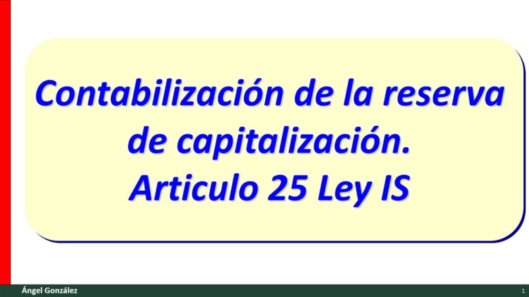 como se contabiliza la reserva de capitalizacion