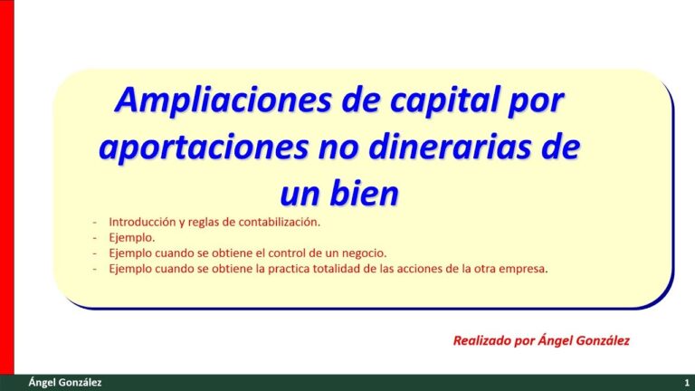 contabilidad ampliacion de capital aportacion no dineraria