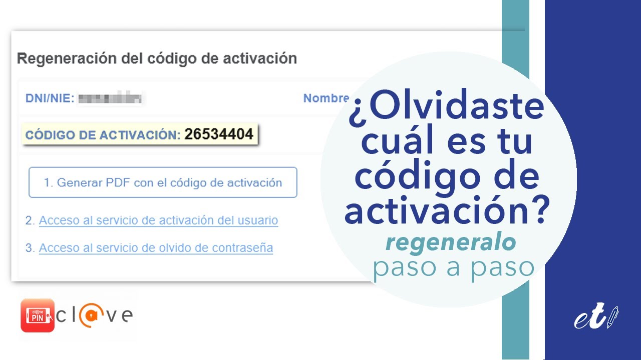 cual es el codigo de activacion clave