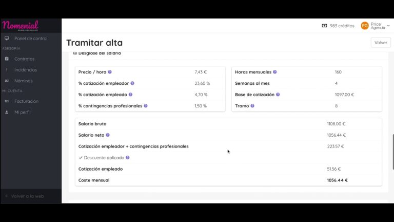 dar de alta empleada de hogar por horas