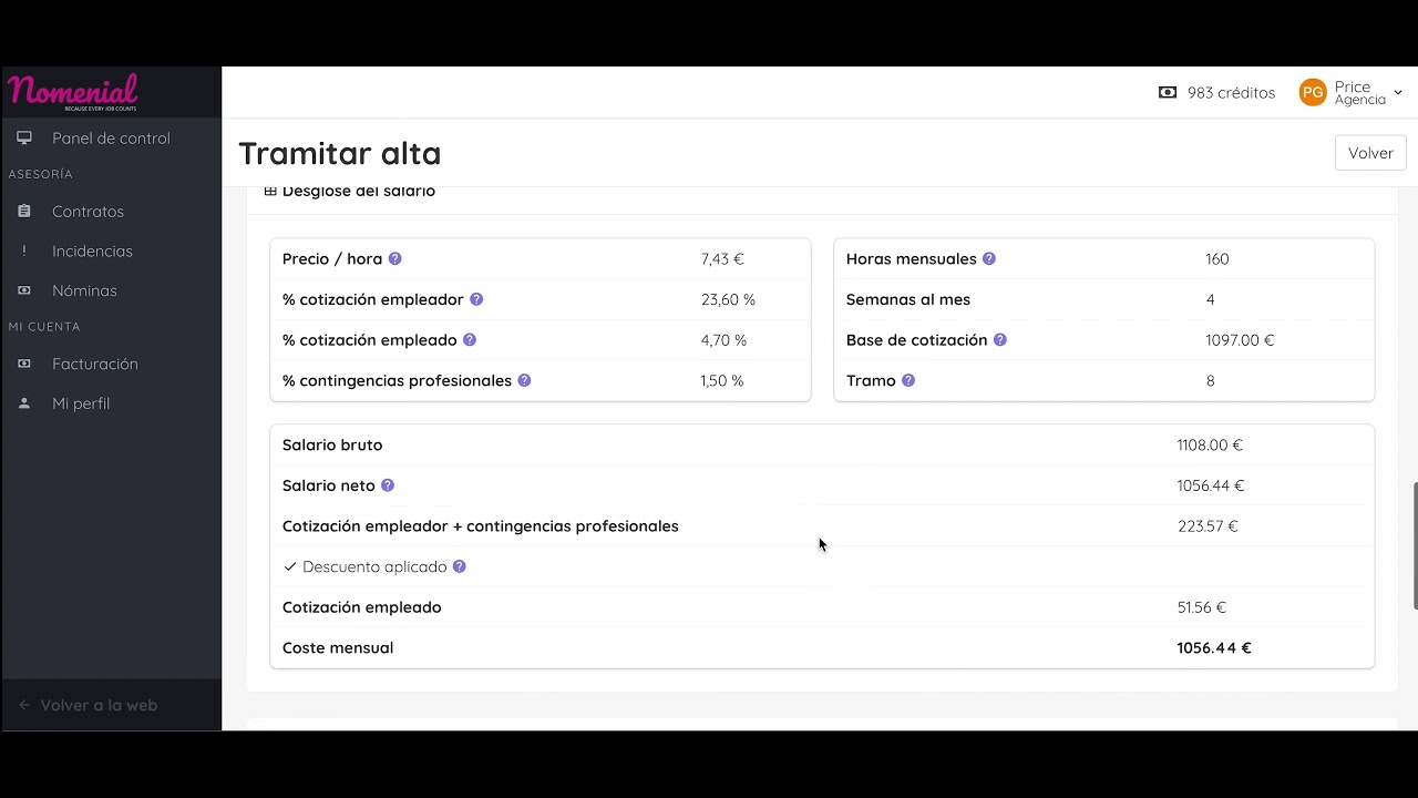 dar de alta empleada de hogar por horas