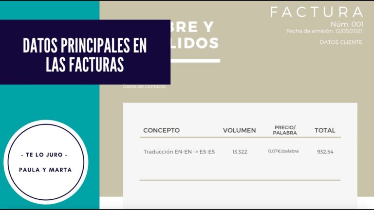 datos imprescindibles en una factura