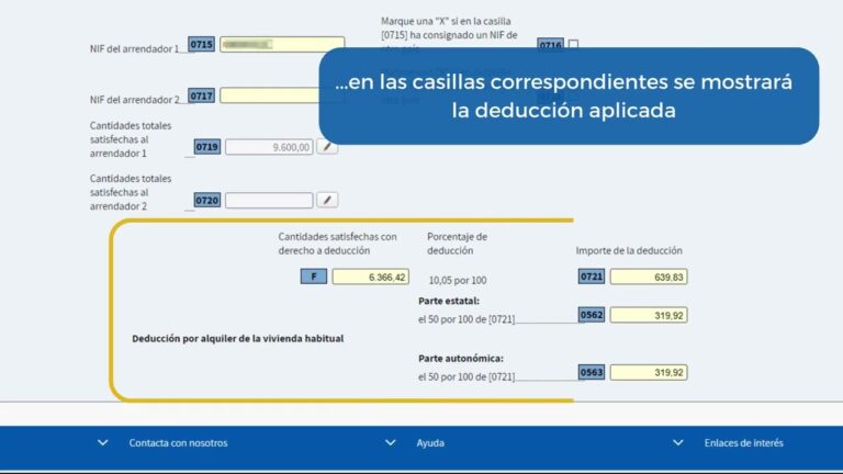 deducción estatal por alquiler de vivienda habitual