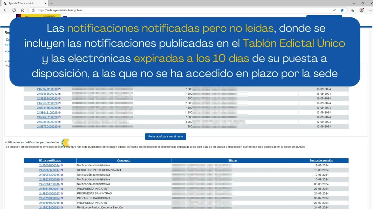 la agencia tributaria ha emitido una notificacion dirigida a