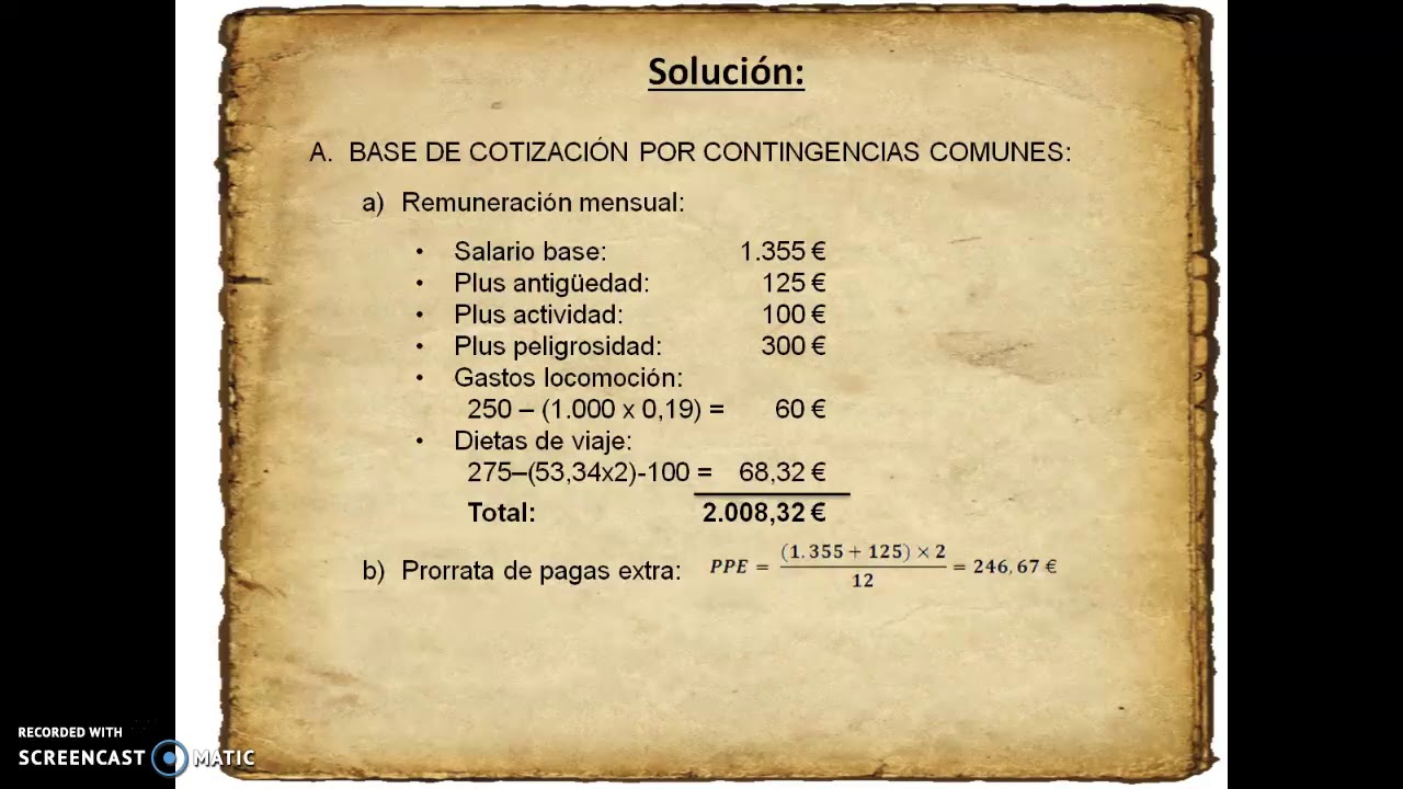 la base de cotización por contingencias comunes