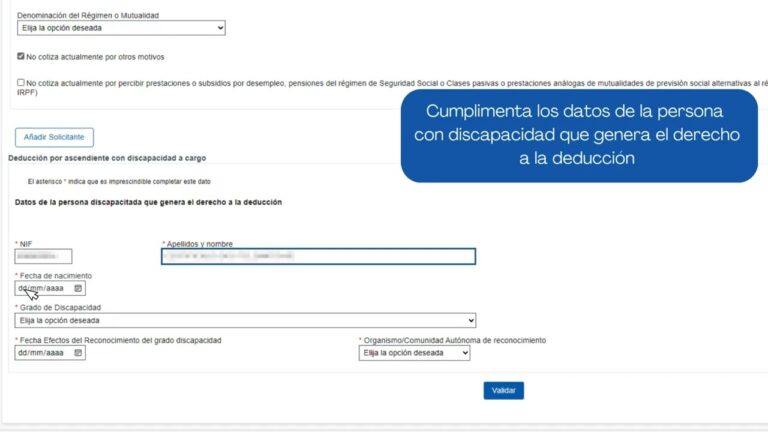 minimo por ascendiente con discapacidad a cargo