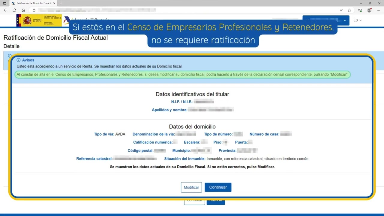 que direccion poner en la declaracion de la renta