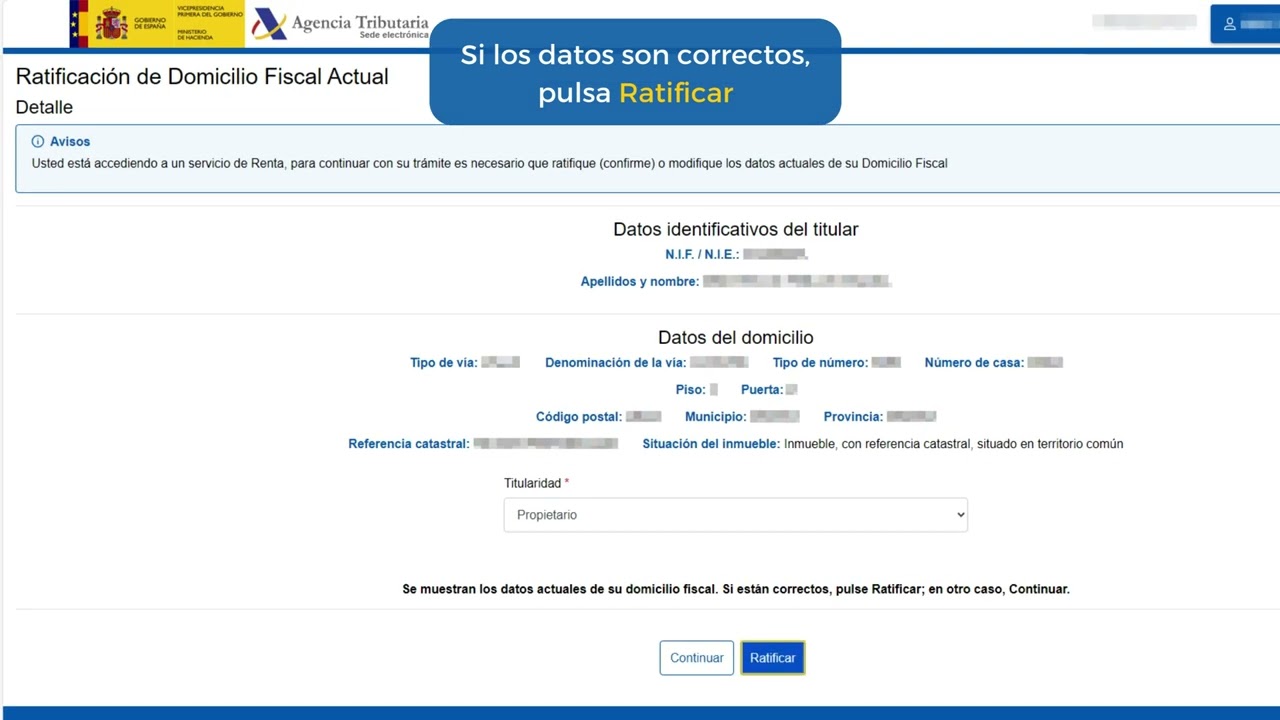 ratificar domicilio fiscal otras situaciones