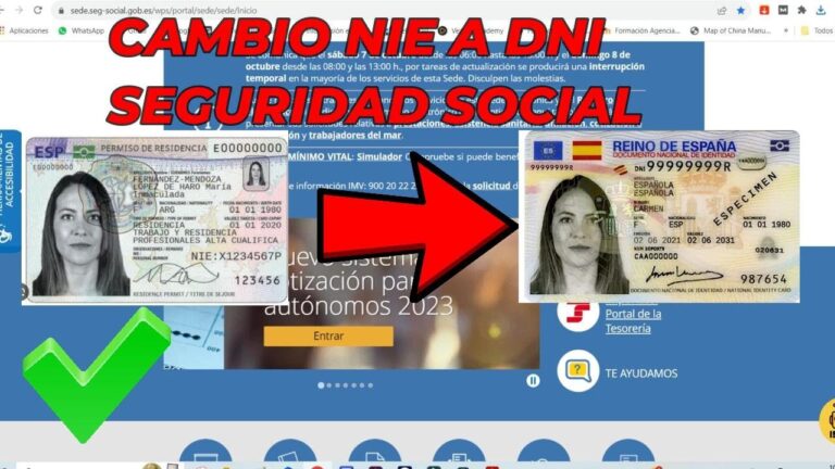 sede electronica seguridad social cambio de nie a dni