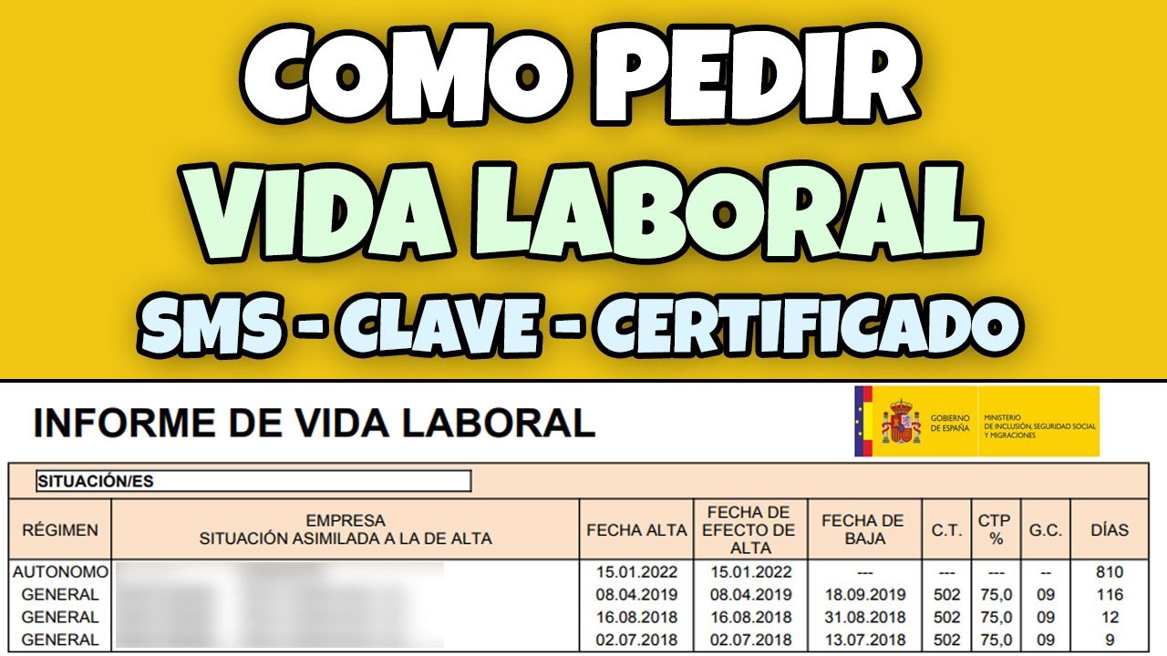 solicitar certificado de vida laboral por sms