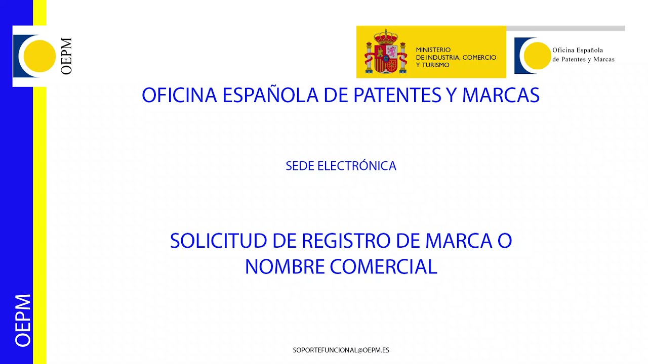 solicitud de registro de marca o nombre comercial